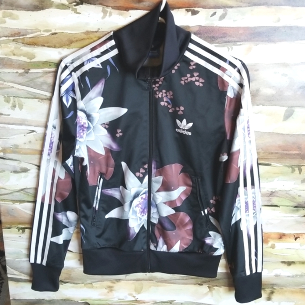 ADIDAS x FARM RIO Collab Limited Edition 2014 LOTUS Zip Black Track Jacket S NEW - Picture 6 of 16